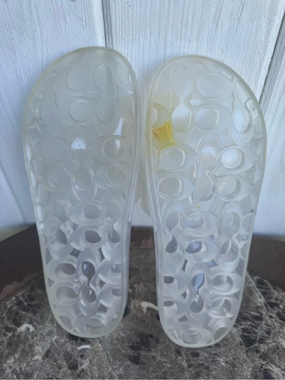 Coach Kids Frosted Clear Slide Sandals